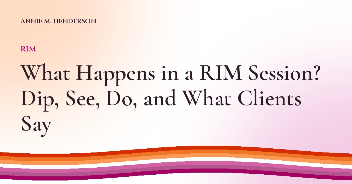 Cover image for What Happens in a RIM Session? Dip, See, Do, and What Clients Say